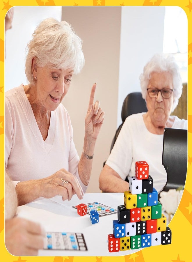 Seenelling 36 Piece 19mm Casino Theme Party Dice Sets Acrylic Large D6 Opaque Dice Bulk for Board Games Birthday Theme Party Supply (Classic Color) - Image 3